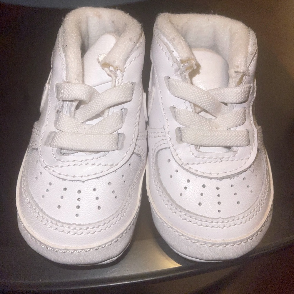 White Nike Newborn baby shoe